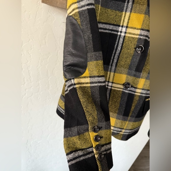 Exclusive|Vintage Plaid Jacket blazer,leather elbow patch,clueless style•LARGE - Picture 9 of 16